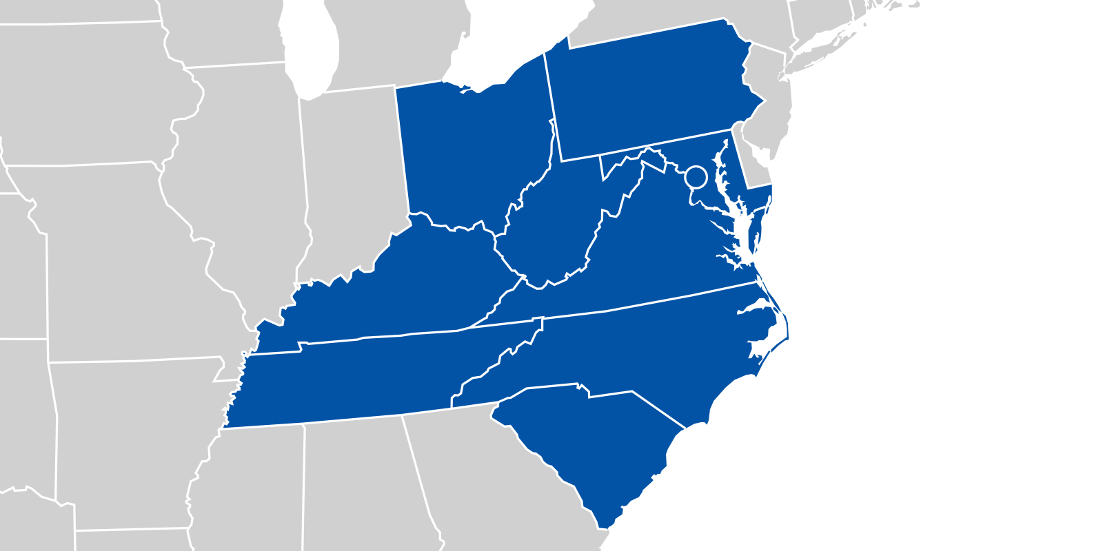 Map showing locations